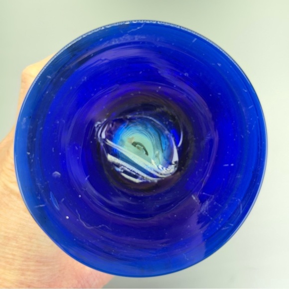 Handblown Mexican Cobalt Blue Goblets - Picture 10 of 10